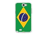 Cellet Proguard Case with Brazil Flag for Samsung Galaxy Note 2 - White