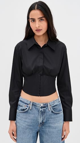 alice + olivia Women's Edie Corset Button Down2