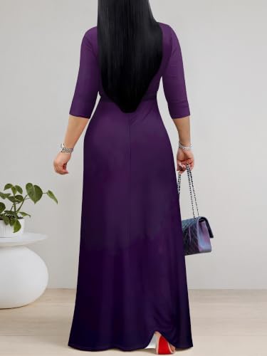 Image of Women's 3 /4 Sleeve Maxi Dress with Pockets