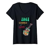 Photo Gallery donna 1967 summer of love hippie t-shirt astratta per chitarra maglietta con collo a v Photo Gallery donna 1967 summer of love hippie t-shirt astratta per chitarra maglietta con collo a v