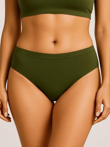 Image of Women's Soft Cotton Mid-Rise Bikini Briefs | Pack of 2 | Seamless Feel | Stretchable & Breathable Everyday Underwear | Comfortable Fit