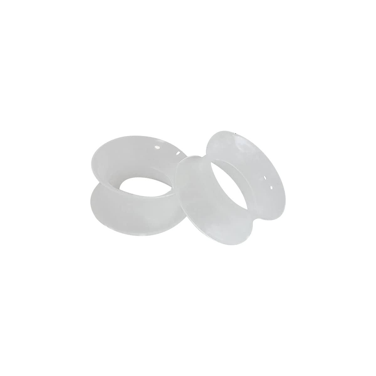 Pair of Clear gauges Ultra Thin Walled Silicone Double Flared Flexi EarTunnels 6 Sizes to Choose