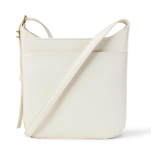 Amazon Essentials Womens Faux Leather Slim Crossbody Bag Ecru One Size
