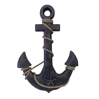 Rainbow Handcrafts Rustic Nautical Wooden Anchor with Rope Crosses Wall Art Decor,Hanging Wood Crossbar Anchor… 31d6aAc1EEL. SS400