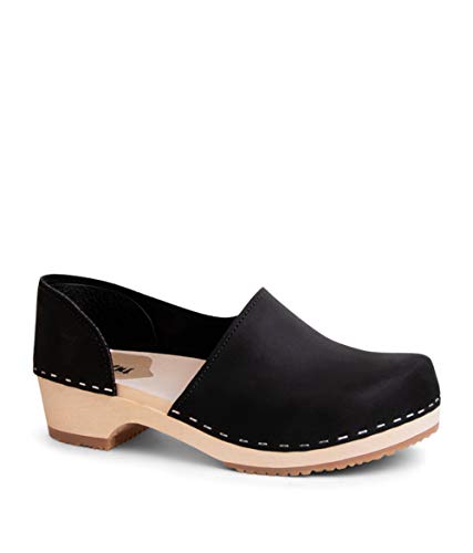 Sandgrens Swedish Low Heel Wooden Clogs For Women, Us 9-9.5 | Brett Low Black, Eu 40 #TOP27