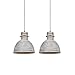 Produktbild QAZQA Landhaus/Vintage/Rustikal 2-flammiger Set Country Hängelampen grau - Dory/Innenbeleuchtung/Wohnzimmerlampe/Schlafzimmer/Küche Stahl Rund LED geeignet E27 Max. 2 x 40 Watt