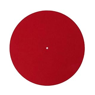 Red Felt Turntable Mat, Anti-Vibration, Anti-Static, 3mm Thick, 300mm Diameter, For Vinyl Record Players - Les Beatles, Paul McCartney, John Lennon, RIngo Starr, George Harrison