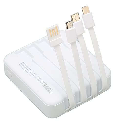 Portable Solar Phone Charger, 20000mAh Solar Power Bank with Dual Output Ports USB C Port and Micro USB Port Outdoor Solar Charger with Charging Cable (White)