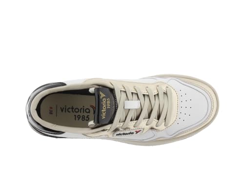 Victoria 1985 Sneaker C80 Pelle & Pezzi Metallizzate & Logo Retrò 8800121 Per Donna Oro 36 - 4