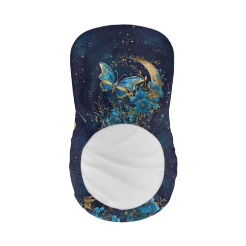 Image of Bar Stool Seat Covers,Butterfly 2 Pieces Washable Bar Stool Covers, Soft Durable Chair Seat Slipcover for Dining Room