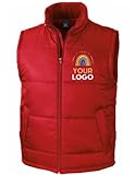 Bodywarmer Workwear Personalisiertes gesticktes Logo (Rot, XS), rot, XS