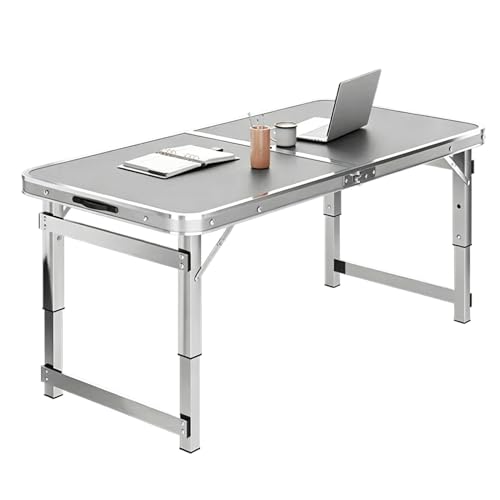 Table de camping pliante grise 80cm compacte et robuste avec poignée - 2