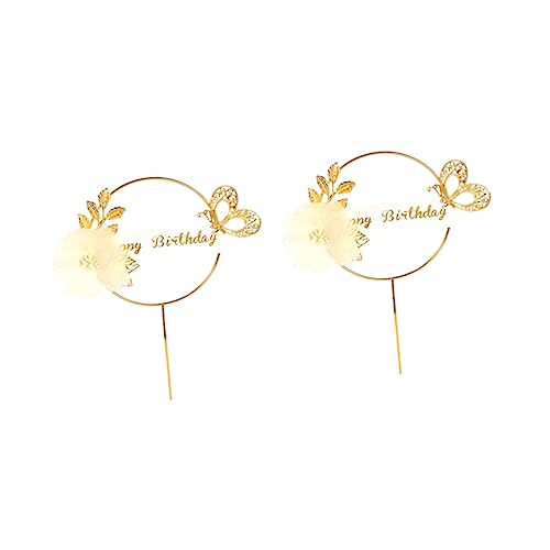 UKCOCO 6 Peças Topo De Bolo Aniversário Coberturas De Sobremesa Topo De Bolo Flor Topo De Bolo Borbo