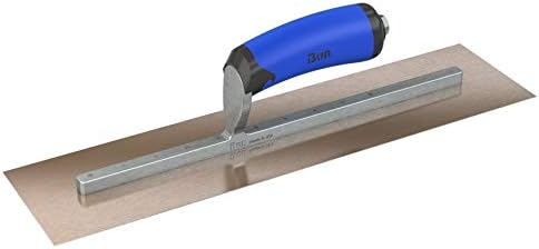 Bon Tool Co. 67-124 Square Finish Trowel, Golden Stainless, 12" x 5", Comfort Grip