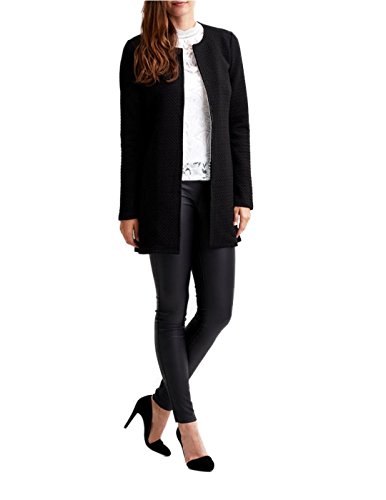 VILA CLOTHES Damen VINAJA New Long JKT Blazer, Schwarz (Black), 40 (Herstellergröße: L)