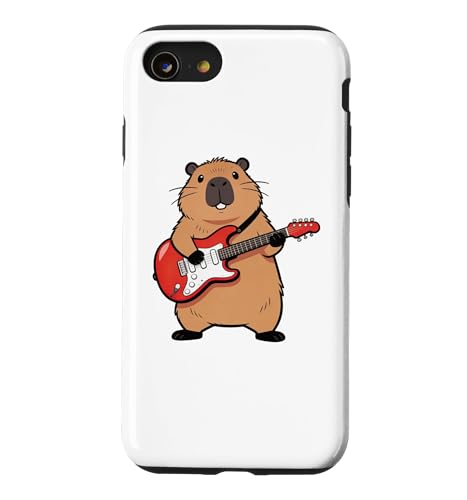 Vintage Capybara Rodents Punk Music Playing Guitar �X�}�z�P�[�X iPhone SE (2020) / 7 / 8 �p