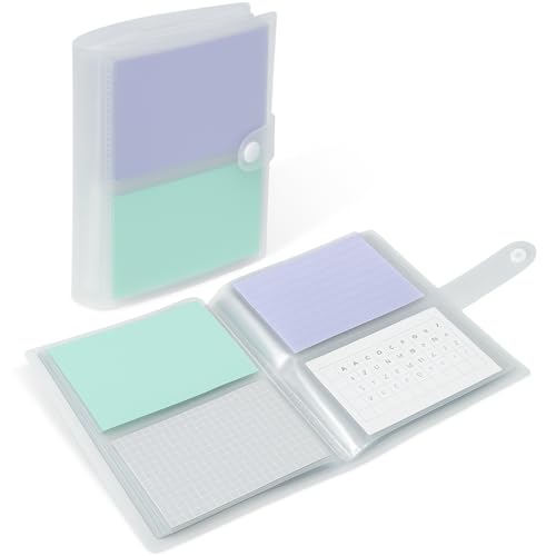 Jactales 4x6 Index Card Holder Organizer - Clear Card Binder for Flashcard, Notecard and Recipe Card Storage, 50 Sheets Plastic Sleeves Indexcard Booklet Folder, Stores Up to 200 Cards