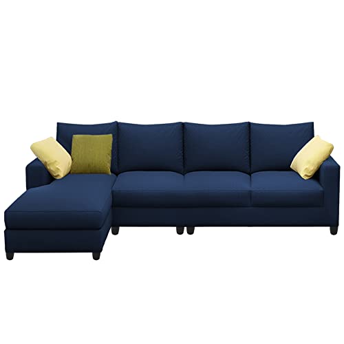 Image of Jian LHS 6 Seater L Shape Sofa Set Living Room (Blue Fabric)