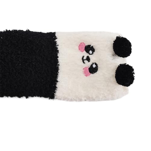 Image of Thigh High Fuzzy Socks Cute Animal Coral Fleece Over the Knee Thigh High Long Stockings Warm Stripe