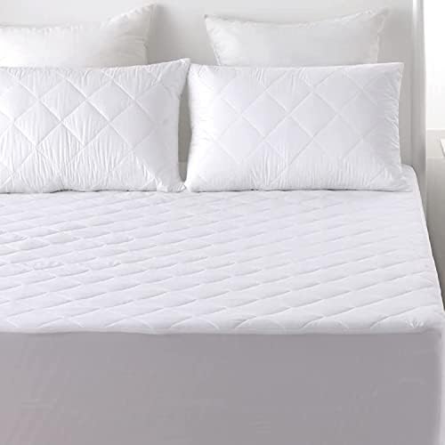King Quilted Mattress Protector Extra Deep Pocket Fitted Hypoallergenic Hotel Quality Super Soft Brushed Fabric