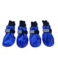 LONSUNEER Winter Paw Protector Dog Boots for X-Large Dogs, Waterproof Dog Booties, Warm Dog Shoes Soft Sole Nonslip and Reflective Set of 4 Color Blue Size XL