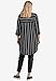 ellos Plus Size Notch Neck Crinkle Tunic - 18, Black White Stripe