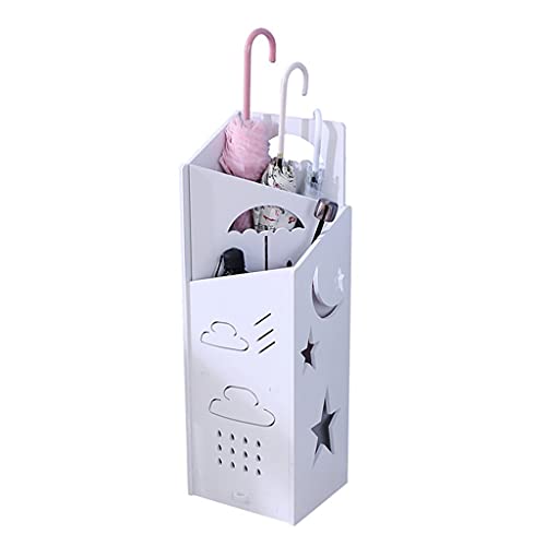 Porte-parapluies plastique blanc avec tiroir bac égouttage pour entrée intérieure