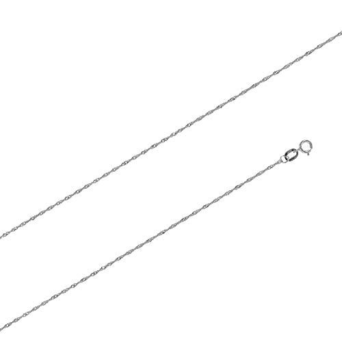 Jouailla - Chaîne or blanc 375/1000e - Maille Singapour (40 cm)