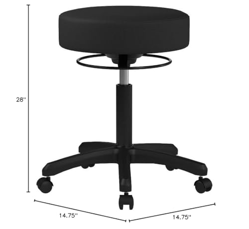 Image of Perch Life Height Adjustable Stool | Desk Height 18-23 inch | Black Vinyl