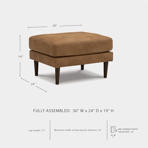 Signature Design by Ashley Telora Contemporary Faux Leather Ottoman, Brown & Black by Signature Design by Ashley - Image 6