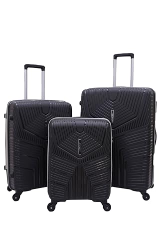 Image of VIP Aristocrat 3 Piece Set and 52 Cm Wheel Duffle, 55 Cm, 66 Cm & 76 Cm Polyproplyene Hard Sided 4 Spinner Wheels,Light Weight Luggage /Trolley Bags /Suitcase and 5 Years International Warranty-Black