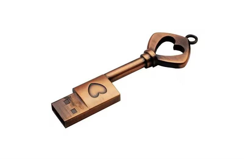 4GB-128GB, Vintage Key USB Flash Drive, Copper Finish, Heart Design, 3.1 Inch, Decorative Pendant Storage Device, Gifting Pen Drives, Upto 12mbps, Interface 2.0, Grade A Quality Chips (16, GB)-image-36