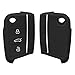 Produktbild kwmobile Autoschlüssel Schutzhülle kompatibel mit VW Golf 7 MK7 3-Tasten Autoschlüssel Hülle - Schlüsselhülle aus Silikon - in Schwarz Weiß