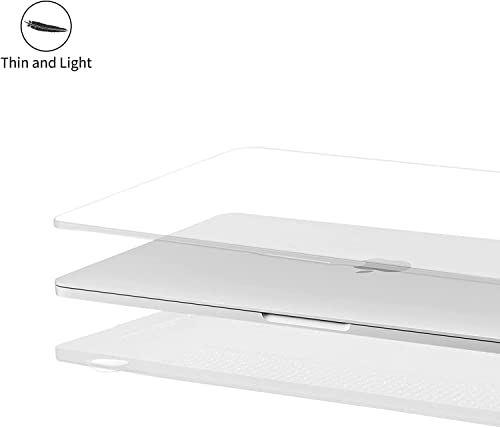 EooCoo Funda para MacBook Air 13 Pulgadas M1 A2337 A2179 A1932 2018-2021, Carcasa Rígida de Plástico + Cubierta del Teclado + Paños de Pulido, Cristal Transparente