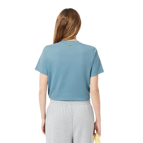 Lacoste Women's Crew Neck Short Sleeve Regular Fit Branding T-Shirt3