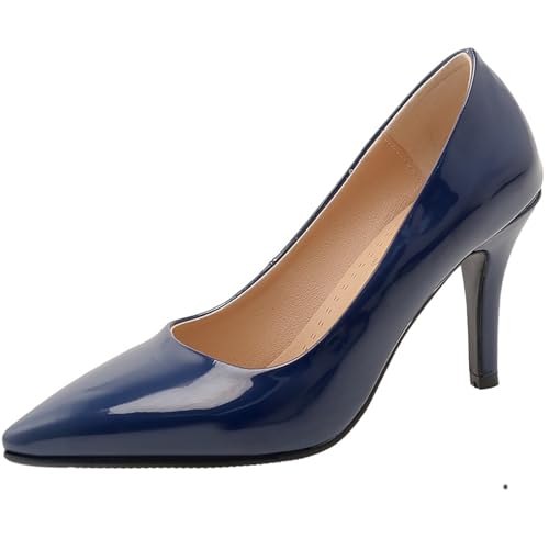 Women's Stiletto Heel Slip-On Pumps Comfortable Thin High Heels Pointed Toe and Effortless Style for Daily Wear