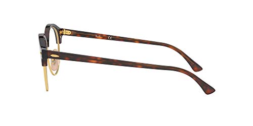 Ray-Ban Rx4246V Clubround Round Prescription Eyeglass Frames, Red Havana/Demo Lens, 49 Mm #TOP3