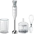 Bosch MSM66150 Frullatore a immersione ErgoMixx, 600W, Impugnatura ergonomica, Facile da usare e pulire, 12 velocità, Tritatutto, frusta e bicchiere graduto incluso, Bianco