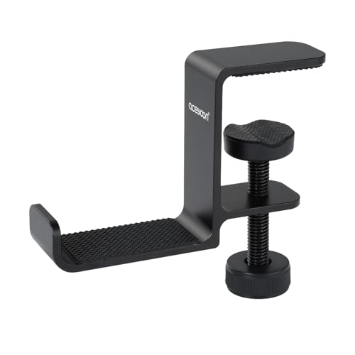 aceyoon Soporte Cascos Gaming Escritorio, Soporte de Gancho Giratorio para Juegos con Gancho de Silicona Soporte Cascos Universal Headphone Stand per Cuffie da Gioco, Borse e Ombrelli