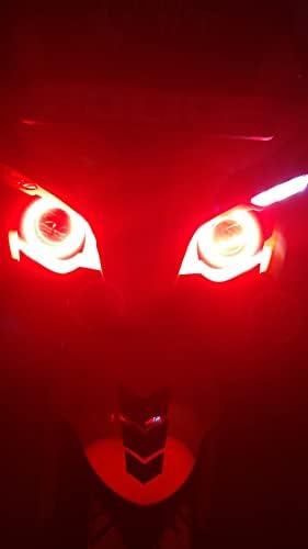 LED Angel Eyes Ring Light Projector Lens for Bajaj Pulsar RS 200 60mm RED COLOR