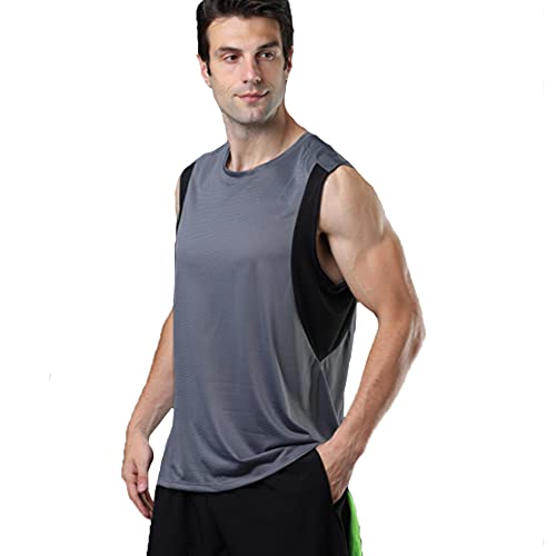 FEimaX Camiseta sin Mangas Deportiva Hombre Camisetas de Tirantes Deportes Chaleco Interior Tank Top Gym Fitness de Secado Rápido para Entrenamiento Correr Cover