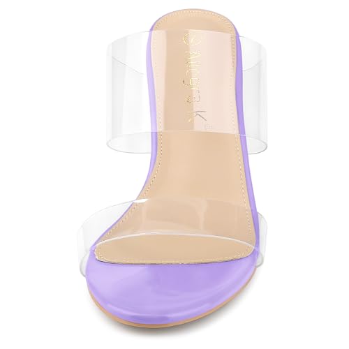 Allegra K Allegra K Women's Clear Slide Stiletto Heel Clear Purple Sandals 6 m US