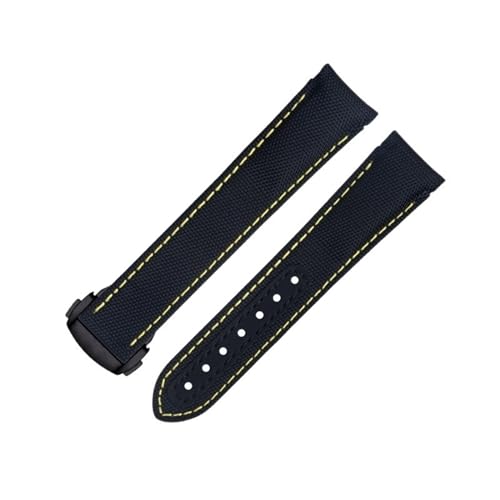 Bracelet montre 20mm pour Omega Planet Ocean, style incurvé en cuir de vachette durable