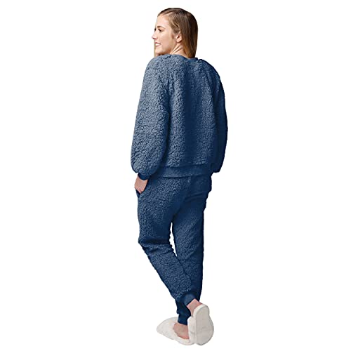 FOCO NCAA womens College Team Logo Sherpa Lounge Shirt Pants Set2