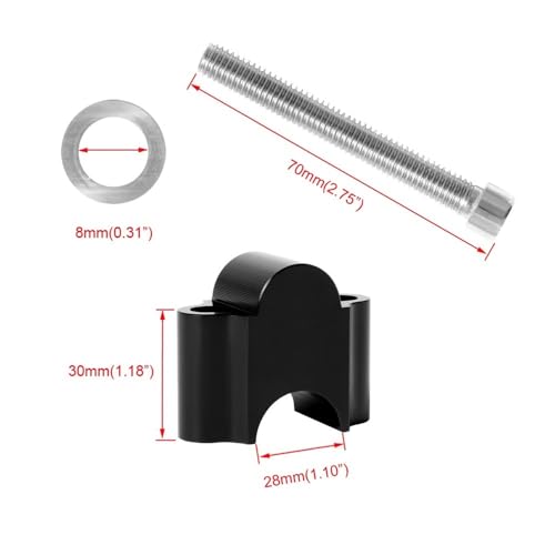 Elevador de manillar de motocicleta con abrazadera extensible negra de 28mm para R1200GS 2