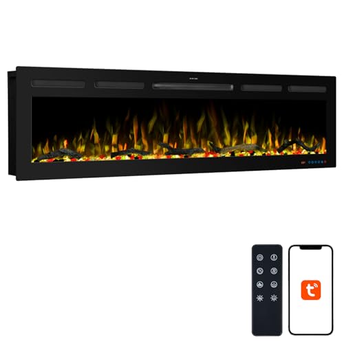 60 Smart Electric Fireplace with Remote Control