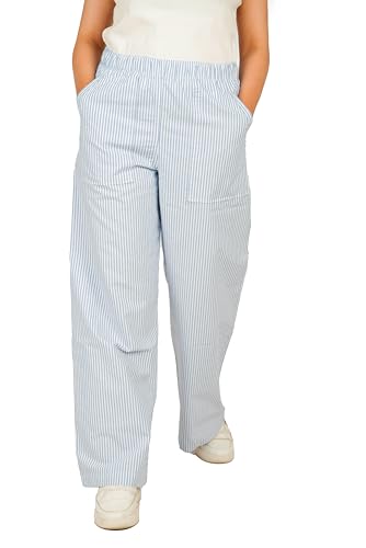 Women's Wide Leg Striped Comfy Athletic Casual Lounge Pants,Elastic Waist, Loose fit for Yoga & Travel