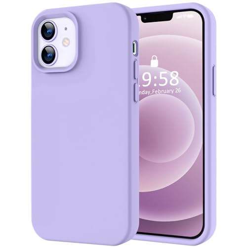 Image of LOVE 3000 Designed for iPhone 12 Case /iPhone 12 Pro Case, Premium Silicone with [Soft Anti-Scratch Microfiber Lining] Shockproof Protective Phone Case for Men Women Girls 6.1 inch, Light Purple