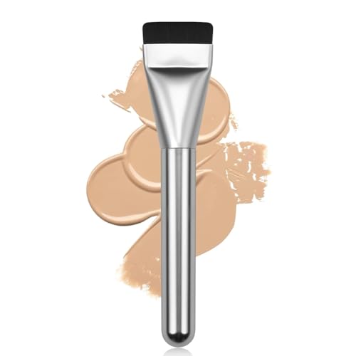 Image of Gleva Glass Skin Foundation Brush Ultra Thin - Flat Kabuki Travel Makeup Brush for Liquid Foundation Cream, Powder, Concealer Blending - Soft Dense Bristle Korean Makeup Brush For Women & Girls