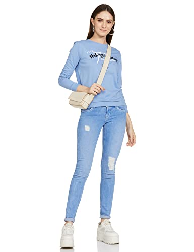 Image of Max Women Cotton Printed Round Neck Sweatshirt